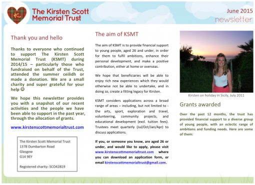 Newsletter cover for website